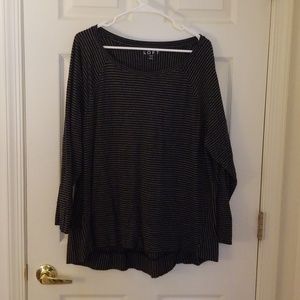 XXL Loft 3/4 Sleeve Striped Tee